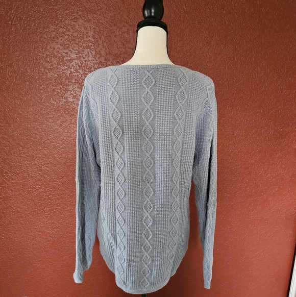 JEANNE PIERRE Soft Blue Cable Knit Sweater - Picture 4 of 8